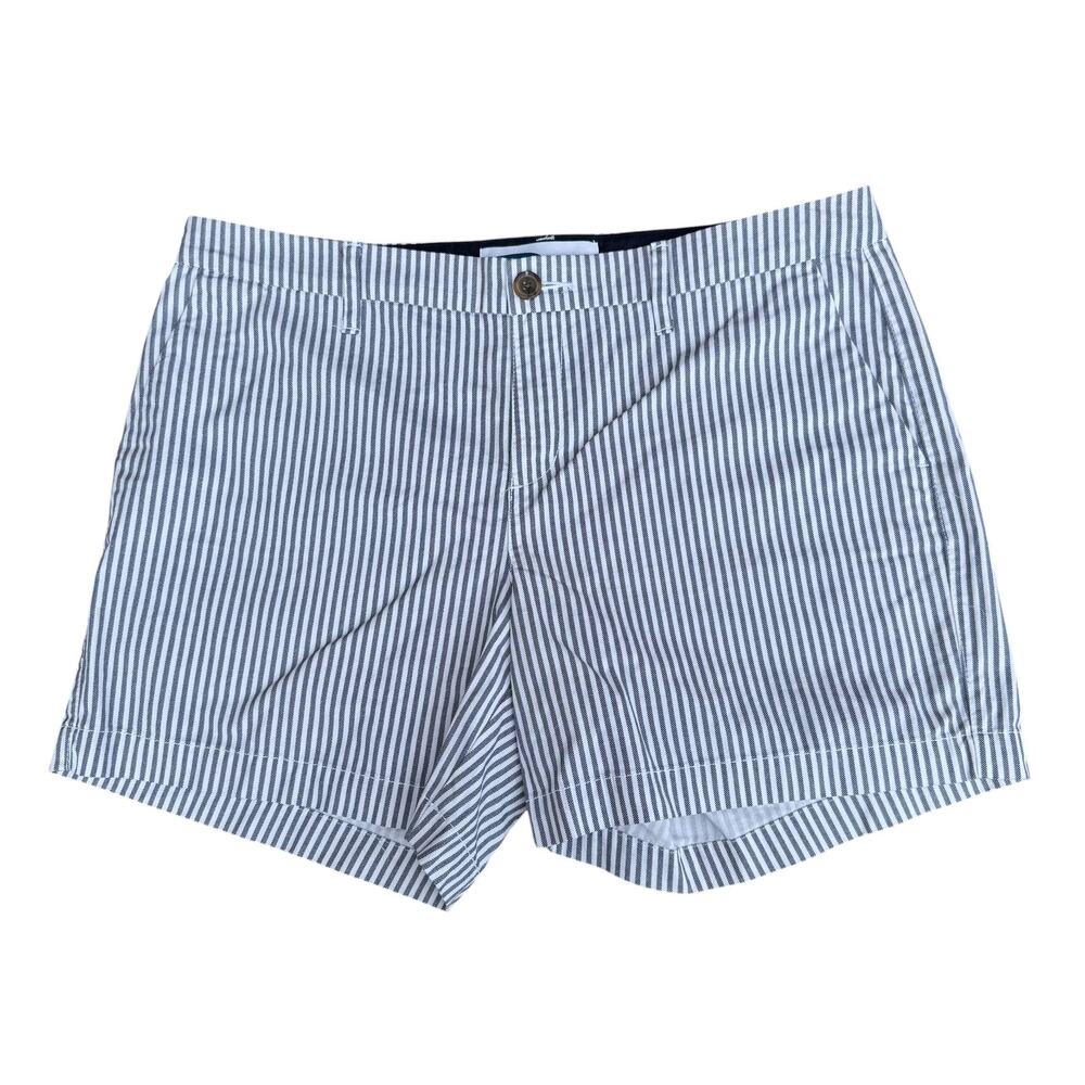 Old Navy Everyday Short Womens Blue White Striped Cotton Chino Shorts NWOT 10